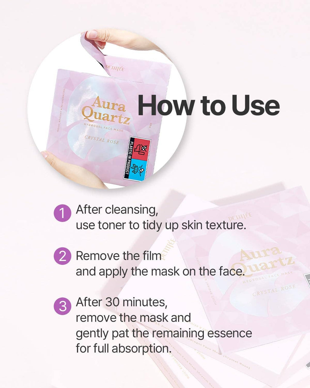Aura Quartz Hydrogel Face Sheet Mask Crystal Rose-Petitfee