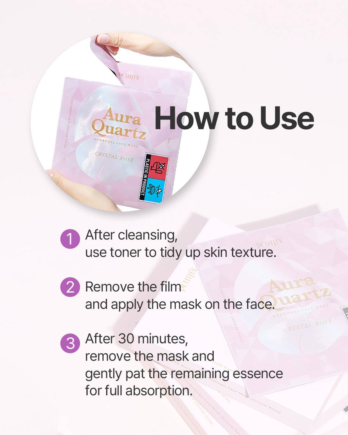 Aura Quartz Hydrogel Face Sheet Mask Crystal Rose-Petitfee