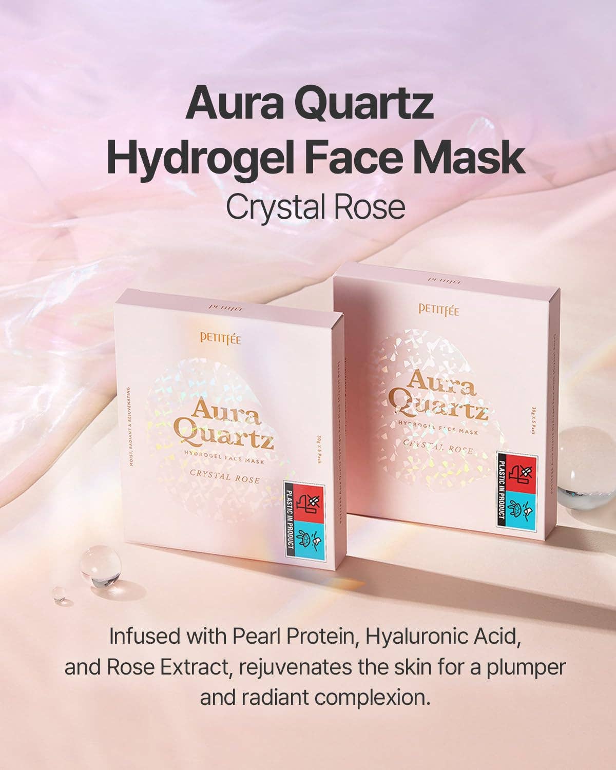 Aura Quartz Hydrogel Face Sheet Mask Crystal Rose-Petitfee