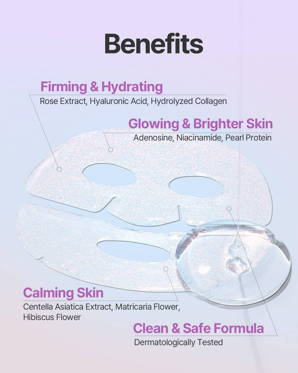 Aura Quartz Hydrogel Face Sheet Mask Crystal Rose-Petitfee